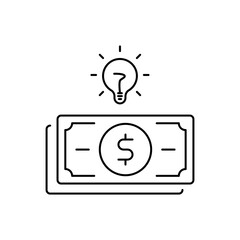 Opportunity Bulb Outline Icon, depicting economic or business opportunities.