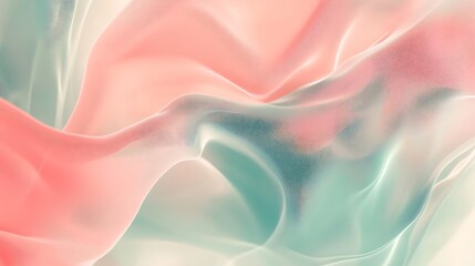 Obraz premium Abstract flow of coral and green shapes. Use background