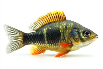 Fototapeta premium Colorful Fish Profile on White Background