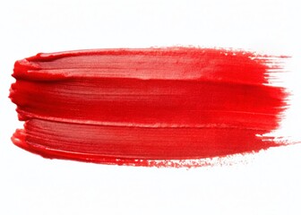Fototapeta premium Vibrant Red Watercolor Brushstroke Isolated on White Background - High-Resolution Stock Photo