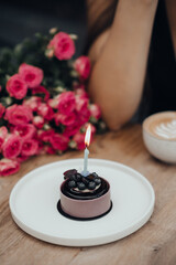 cake with one candle