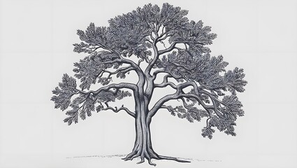 Line Art Illustration of Tree