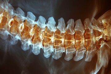 Examination of a human spine structure highlighting vertebrae alignment and health