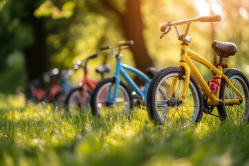 Fototapeta premium Bicycles in Sunlit Park