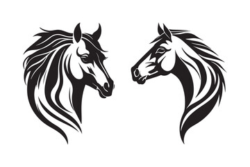 Minimalist Horse Head Logo Graphic Illustration