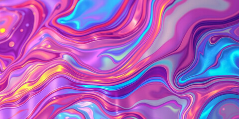 Obraz premium A colorful, abstract painting with a purple and blue swirl. The painting is full of vibrant colors and has a dreamy, ethereal quality
