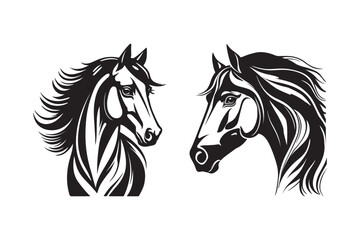 Horse Head Silhouette Illustration for Stylish Designs