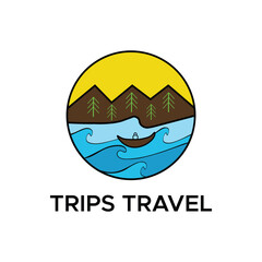 Obraz premium trips travel logo vector.