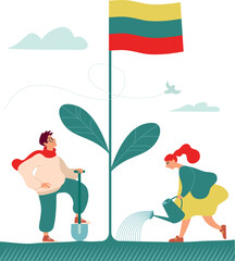 Cultivating Statehood: Growing Lithuania Independent Future. Concept for Independence day celebration