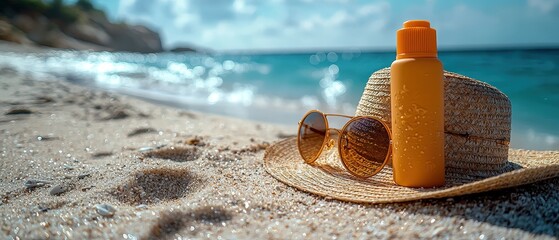 Close-up beach relaxation essentials for summer