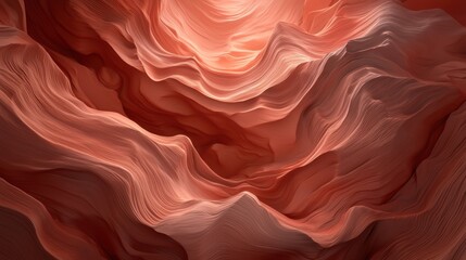Obraz premium Abstract digital art piece that appears to be a close-up of a rock formation. the rock formation is made up of multiple layers of red and orange hues, creating a wave-like pattern.
