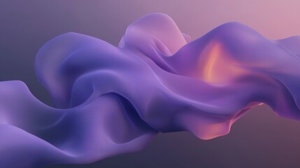 Obraz premium Abstract digital art piece that appears to be made up of wavy lines and curves. the background is a gradient of pink and purple, with the pink on the top and the purple on the bottom.