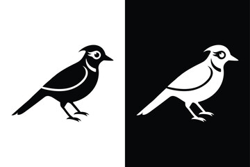 High-Quality Blue Jay Bird Silhouette Vector for Designers.