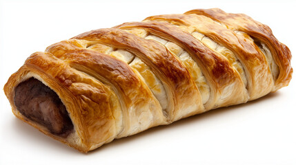 beef wellington isolated on white background