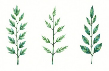 Fototapeta premium a set of various beautiful branches of plants for interior and decor.