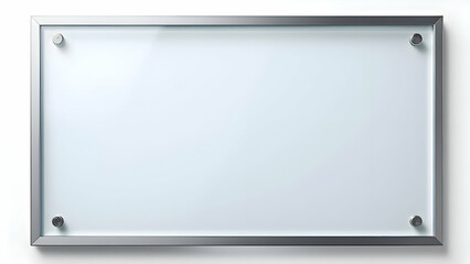 Metal frame with glass board isolated on white background
