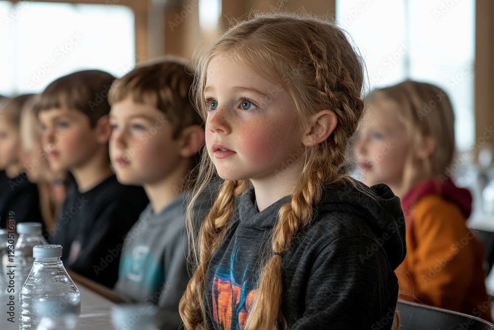 Poster Children engaged in a learning activity in a modern classroom setting during a workshop