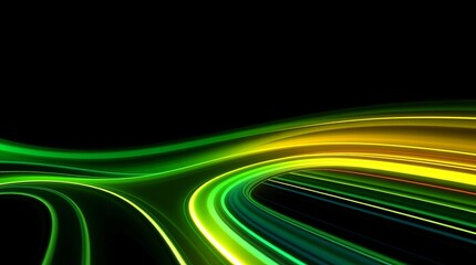 Horizontal stripes in green and yellow with subtle gradient of blue on black background