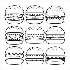burger line art