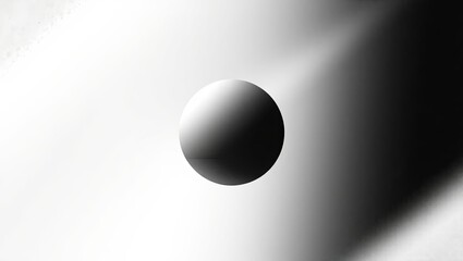 Minimalist abstract poster design with black background, grainy gradient, and geometric sphere