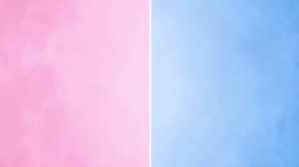 Fototapeta premium Pastel Pink and Light Blue Abstract Background Split Design