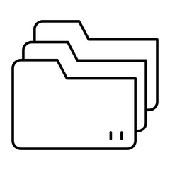 Folder Vector Line Icon Design
