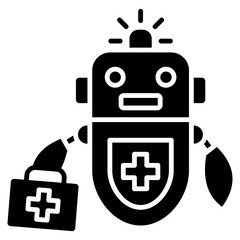 Medical Robot Glyph Icon