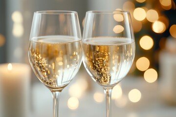 Elegant Celebration with Champagne Glasses