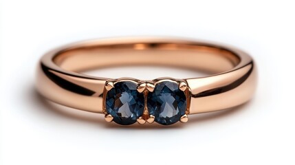 This exquisite rose gold ring features two stunning sapphire gemstones, showcasing a perfect blend of elegance and sophistication for any occasion. Ideal for special moments.
