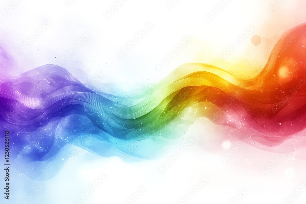 Aufkleber Colorful abstract wave pattern flowing through a soft background in a vibrant gradient of hues