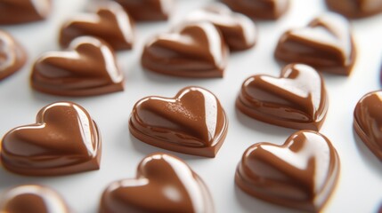 Fototapeta premium close up. of chocolate pieces. heart shape on white background