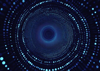 Blue technology background with circles and dots, glowing effect Abstract futuristic digital network connection design for a banner or poster Generative AI