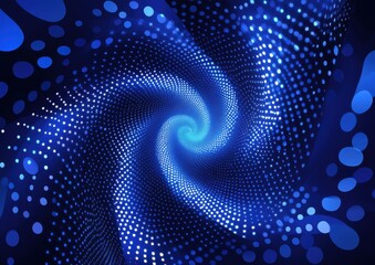 Fototapeta premium Blue technology background with circles and dots, glowing effect illustration of a futuristic connection network or global communication concept on a dark blue backdrop for web ba Generative AI