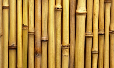 Fototapeta premium A row of bamboo sticks are shown in a close up