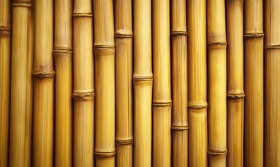 Naklejka premium A row of bamboo sticks with a brown color