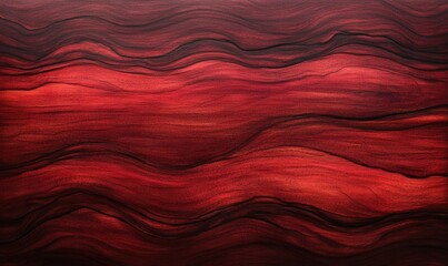 A red and brown painting of a wave