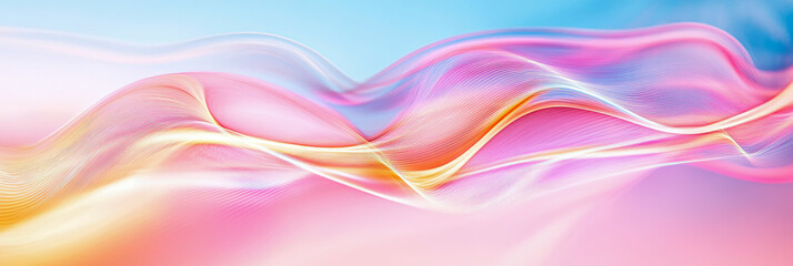 Abstract Pink and Blue Wave Pattern: Serene Digital Art Piece