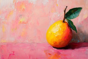 Vibrant Lemon on Pink Background