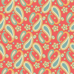 Paisley Floral oriental ethnic Pattern. Seamless Ornament. Damask fabric patterns.