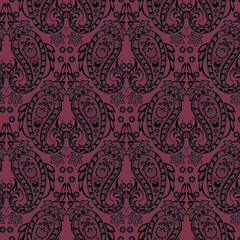 Paisley Ornamental seamless pattern. kalamkari fabric background