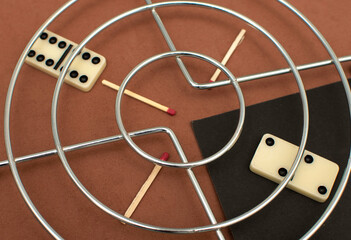 Still life with a domino bone and matches	