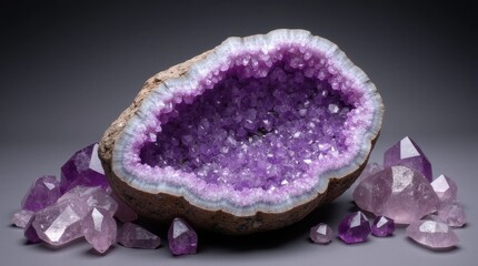 Fototapeta premium Sparkling Amethyst Geode Cluster