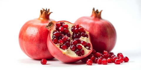 pomegranate on white background