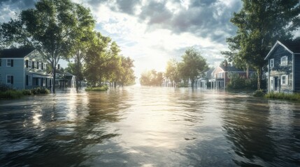 Obraz premium First-person insights urban resilience strategies amid severe weather and flooding events