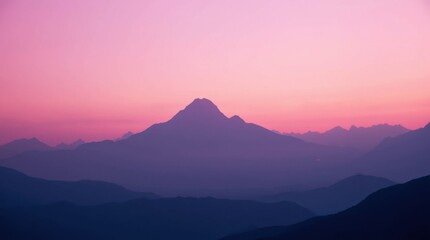 Obraz premium Majestic Mountain Silhouette at Sunrise