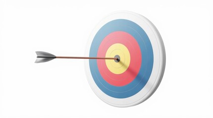 Archery Target with Arrow on Transparent Background