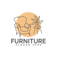 furniture logo design template for business property icon with creative element concept