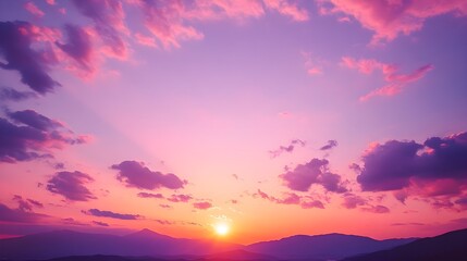 Fototapeta premium Vibrant sunset gradient transitioning from orange to purple.