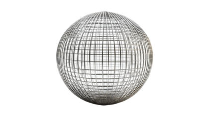 Spherical Metallic Wireframe with Depth