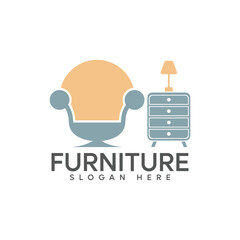 furniture logo design template for business property icon with creative element concept